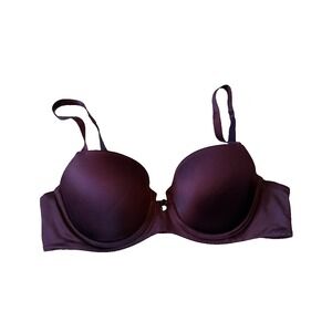Spanx‎ Bra La Mode Underwire Padded Balconette Adjustable Straps Plum 36B